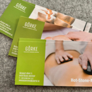 Drei Kartensets/ Flyer für eine Physiotherapeutin in Oetz